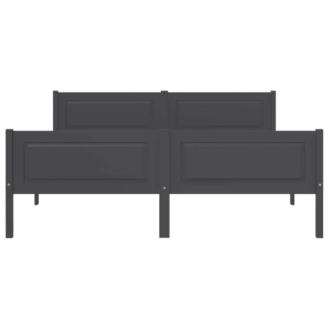 Cadre de lit sans matelas bois massif de pin gris 140x200 cm