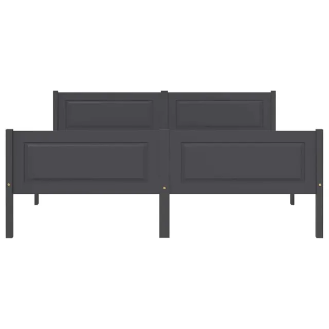 Cadre de lit sans matelas bois massif de pin gris 160x200 cm