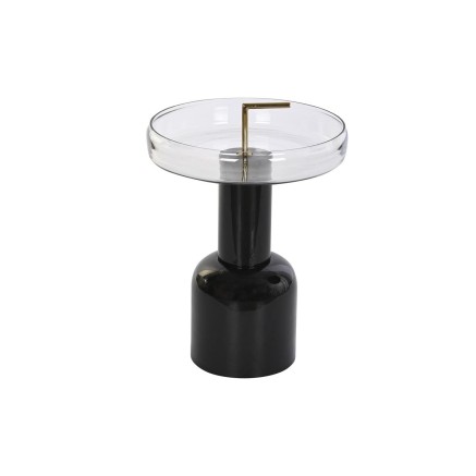 Table d'appoint DKD Home Decor Verre Noir Transparent Fer 41 x 41 x 57