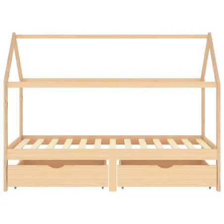 Cadre de lit d'enfant avec tiroirs Bois de pin massif 90x200 cm