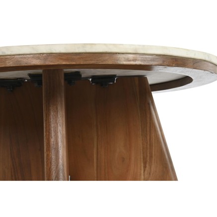 Mesa de Centro DKD Home Decor Mármol Acacia (70 x 70 x 43 cm) 2