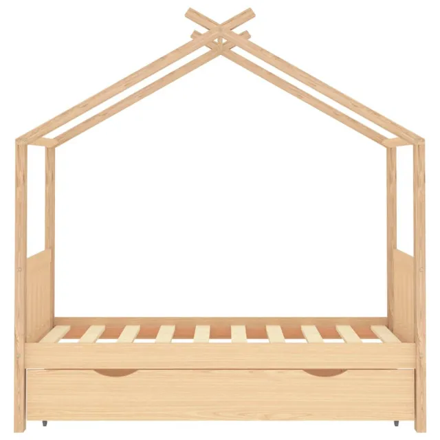 Cadre de lit enfant avec tiroir bois de pin massif 80x160 cm