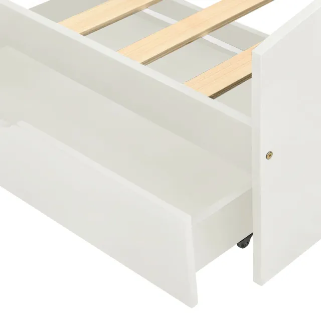 Cadre de lit avec 2 tiroirs sans matelas blanc 90x200 cm