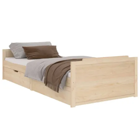 Cadre de lit sans matelas bois de pin massif 90x200 cm