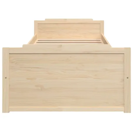 Cadre de lit sans matelas bois de pin massif 90x200 cm