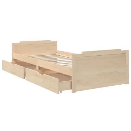 Cadre de lit sans matelas bois de pin massif 90x200 cm