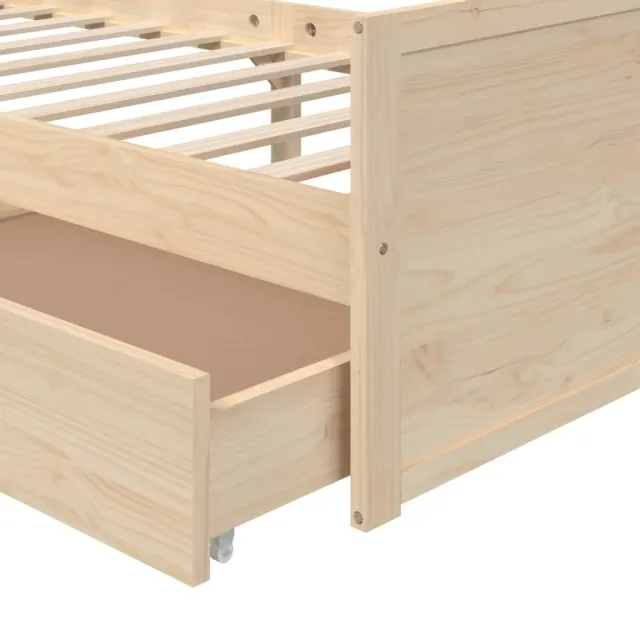 Cadre de lit sans matelas bois de pin massif 90x200 cm