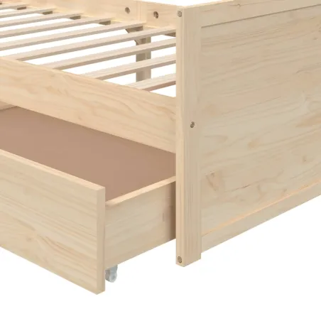 Cadre de lit sans matelas bois de pin massif 90x200 cm