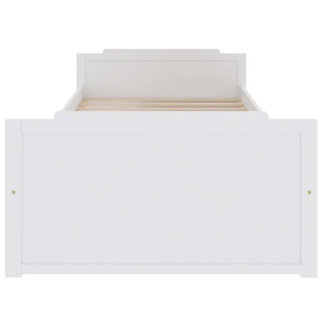 Cadre de lit sans matelas blanc bois de pin massif 90x200 cm