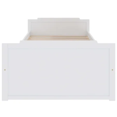 Cadre de lit sans matelas blanc bois de pin massif 90x200 cm