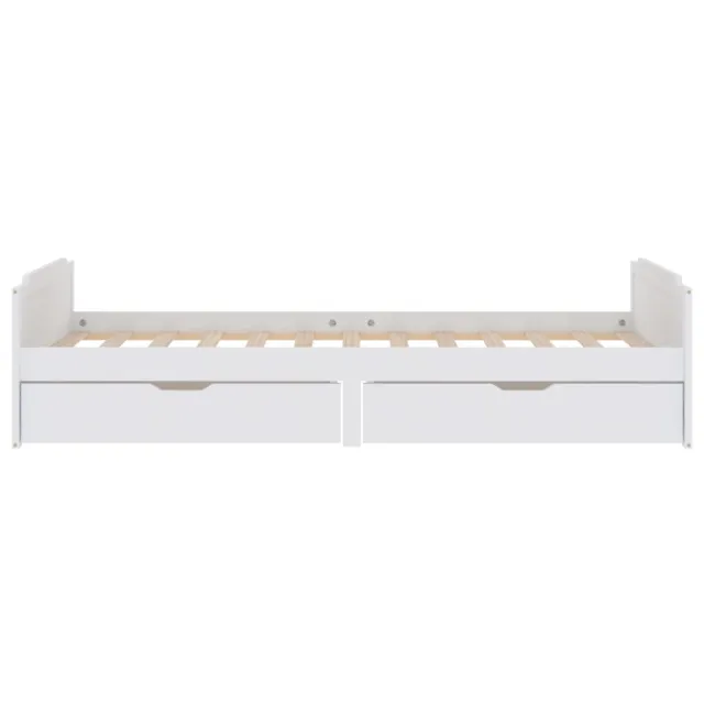Cadre de lit sans matelas blanc bois de pin massif 90x200 cm