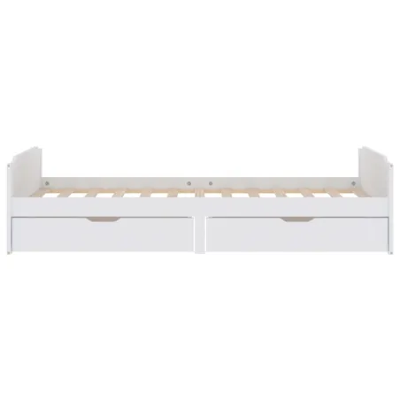 Cadre de lit sans matelas blanc bois de pin massif 90x200 cm