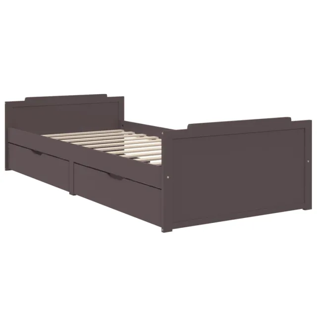 Cadre de lit sans matelas marron foncé bois pin massif 90x200cm