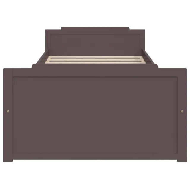 Cadre de lit sans matelas marron foncé bois pin massif 90x200cm