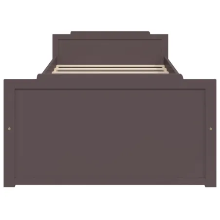 Cadre de lit sans matelas marron foncé bois pin massif 90x200cm