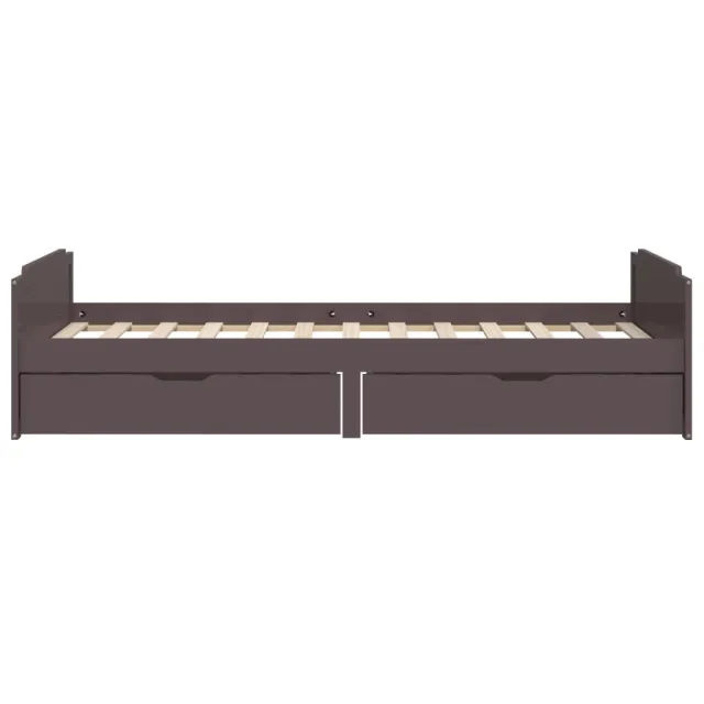 Cadre de lit sans matelas marron foncé bois pin massif 90x200cm