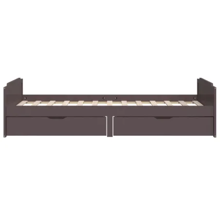 Cadre de lit sans matelas marron foncé bois pin massif 90x200cm