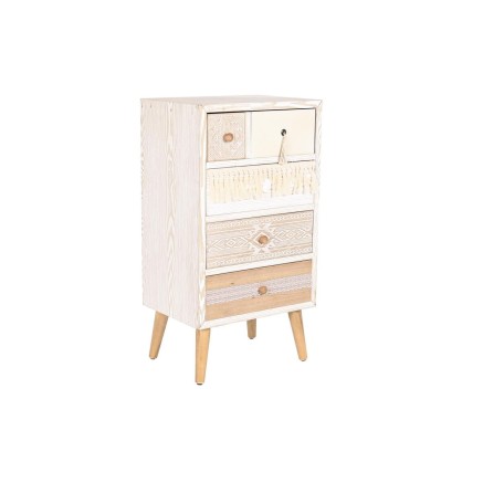Caisson à Tiroirs DKD Home Decor Sapin Naturel Coton Blanc (48 x 35 x