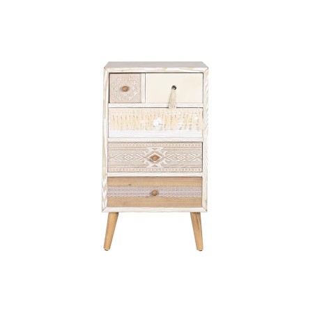 Caisson à Tiroirs DKD Home Decor Sapin Naturel Coton Blanc (48 x 35 x