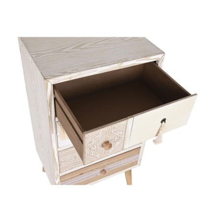 Chest of drawers DKD Home Decor Fir Natural Cotton White (48 x 35 x 89