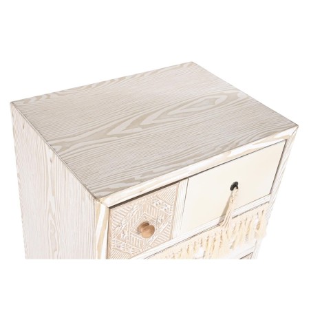 Chest of drawers DKD Home Decor Fir Natural Cotton White (48 x 35 x 89