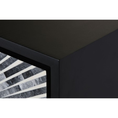 Buffet DKD Home Decor 160 x 40 x 80 cm Noir Gris Blanc Os Résine Bois