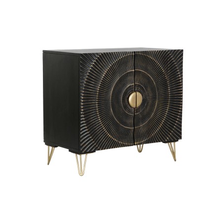 Credenza DKD Home Decor Nero Dorato Metallo Legno di mango 81 x 45 x 7