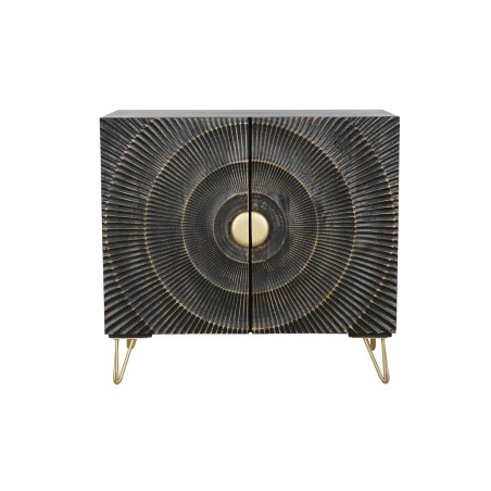Credenza DKD Home Decor Nero Dorato Metallo Legno di mango 81 x 45 x 7