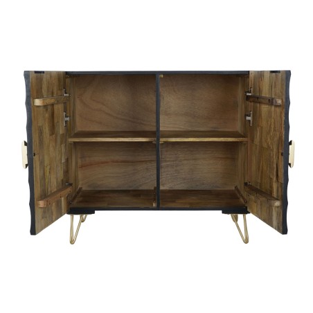 Credenza DKD Home Decor Nero Dorato Metallo Legno di mango 81 x 45 x 7