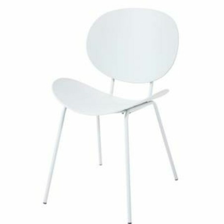 Tabouret DKD Home Decor Noir Métal Blanc polypropylène (52,5 x 49 x