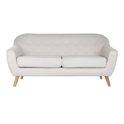 Sofá DKD Home Decor Natural Poliéster Madera de caucho Crema (172 x