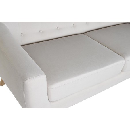 Sofá DKD Home Decor Natural Poliéster Madera de caucho Crema (172 x
