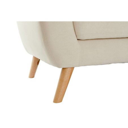 Sofá Chaise Longue DKD Home Decor Crema Madera de caucho 226 x 144 x