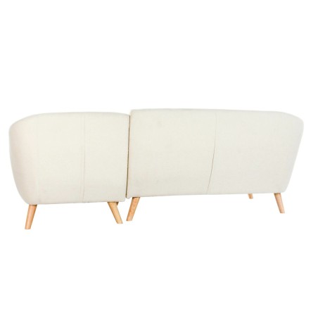 Divano Chaise Longue DKD Home Decor Crema Legno d'albero della gomma 2