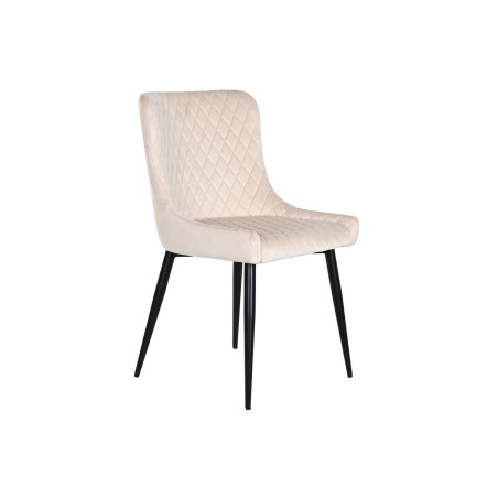 Silla de Comedor DKD Home Decor Beige Metal Poliéster (56 x 51 x 84 c