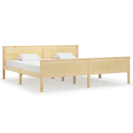 Cadre de lit sans matelas bois massif de pin 200x200 cm 2