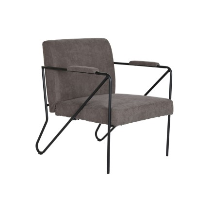 Leunstoel DKD Home Decor Grijs Metaal Polyester (64 x 69,5 x 76 cm)