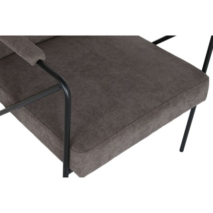 Sillón DKD Home Decor Gris Metal Poliéster (64 x 69,5 x 76 cm) 2