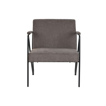 Leunstoel DKD Home Decor Grijs Metaal Polyester (64 x 69,5 x 76 cm)