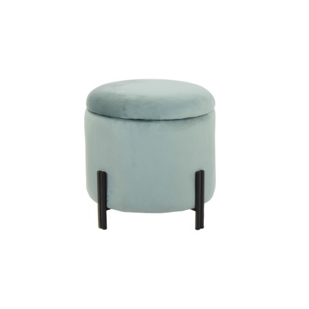 Poggiapiedi DKD Home Decor Metallo Turchese Poliestere (42 x 42 x 42 c