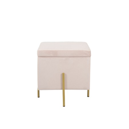 Fußstütze DKD Home Decor Rosa Gold Metall Samt (45 x 45 x 47 cm) (45