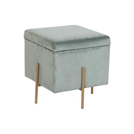 Poggiapiedi DKD Home Decor Metallo Turchese Poliestere (45 x 45 x 45 c