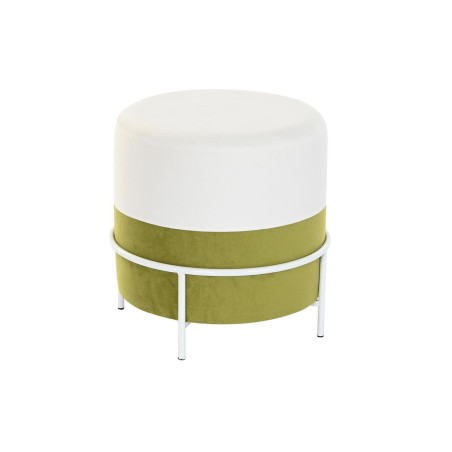 Reposapiés DKD Home Decor Natural Metal Blanco Verde (40 x 40 x 40 cm