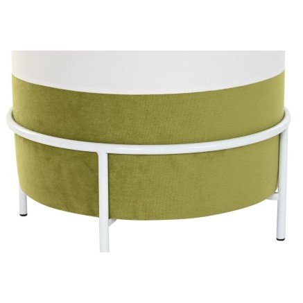 Reposapiés DKD Home Decor Natural Metal Blanco Verde (40 x 40 x 40 cm 2