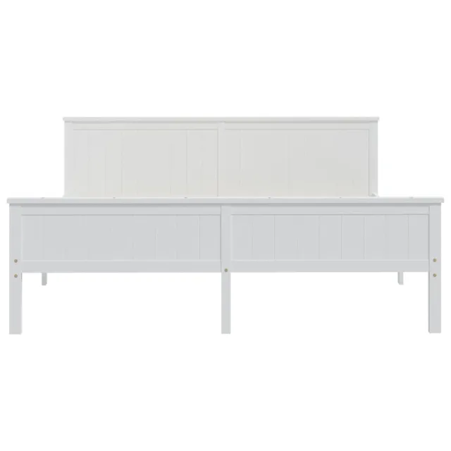 Cadre de lit sans matelas blanc bois massif de pin 200x200 cm