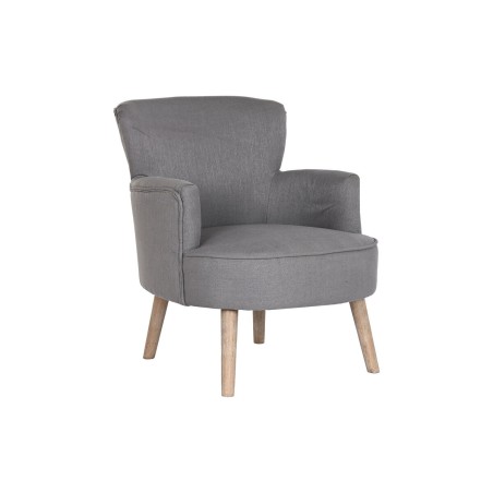 Poltrona DKD Home Decor Abete Poliestere Grigio scuro (66 x 70 x 88 cm