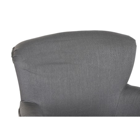Poltrona DKD Home Decor Abete Poliestere Grigio scuro (66 x 70 x 88 cm
