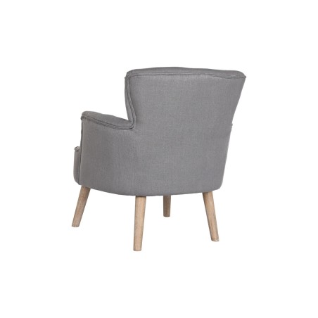 Armchair DKD Home Decor Fir Polyester Dark grey (66 x 70 x 88 cm)