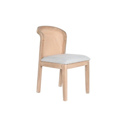 Silla de Comedor DKD Home Decor Abeto Poliéster Gris claro (46 x 61 x