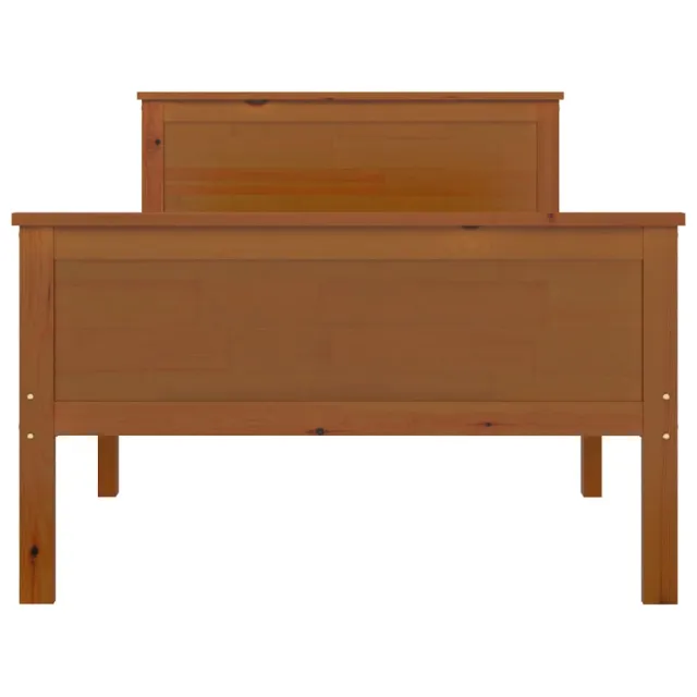 Cadre de lit sans matelas marron miel pin massif 100x200 cm
